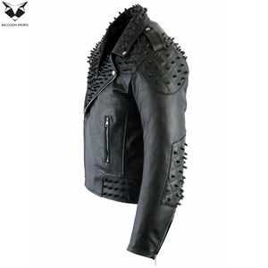 Best Supplier New Arrival In Reasonable Price Unique Design With Own Logo Newest Premium Quality Black <b>Studded</b> Leather Jackets - Product Image 4