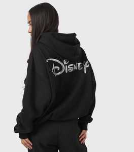 เสื้อฮู้ดโอเวอร์ไซส์สีดำ พิมพ์ลายกลิตเตอร์ด้านหน้า สวมใส่สบายๆ สำหรับฤดูใบไม้ร่วง เหมาะสำหรับทั้งชายและหญิง ผลิตจากผ้าฝ้ายถักเนื้อนุ่ม - Product Image 5