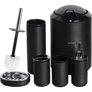 Set di 6 Accessori per Bagno, Ensemble Decorativo con Dispenser Sapone, Portaspazzolino, Bicchiere per Spazzolino, Portasapone - Product Image 1