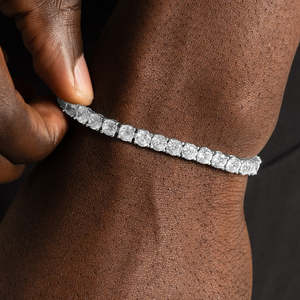 925 Sterling <b>Silver</b> 4MM Moissanite Tennis Bracelet VVS D Color Diamond Bracelet Luxury Iced Out Bracelet <b>for</b> <b>Men</b> Women - Product Image 3