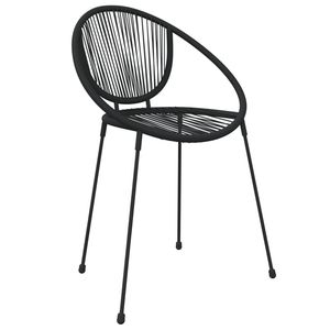 Juego de Comedor de 5 Piezas de Ratán de PVC Negro para Jardín - Product Image 5