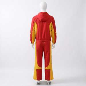 Mens <b>Retro</b> Colorblock Windbreaker <b>Tracksuit</b> Set Full Zip Hooded Jacket and Athletic Pants Vintage Streetwear Running Fitness - Product Image 2