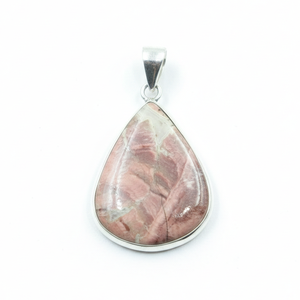<b>Pink</b> Rhodochrosite Teardrop Pendant 925 Sterling Silver Handmade Boho <b>Healing</b> Gemstone Necklace Gold Plated Jewelry - Product Image 1