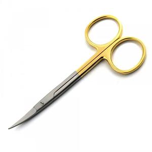 Tijeras Curvas Iris de Acero Inoxidable T.C. Gold 115 mm 04-521-115 Instrumento Quirúrgico Manual Reutilizable Corte de Precisión Alta - Product Image 1