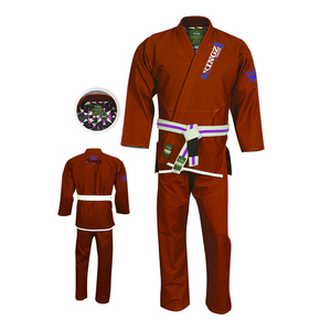 Uniforme de BJJ 100% coton respirant, tissage perlé, kimono de Jiu-Jitsu brésilien, ensemble veste et pantalon avec surpiqûres contrastées pour adultes - Product Image 6