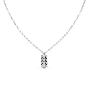 Collar con Colgante de Lujo 'Cápsula del Amor' de Plata de Ley 925 con Moissanita de Laboratorio con Detalle de Corazón, Chapado en Oro, Minimalista y con Pavé Brillante - Product Image 3