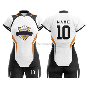 Jersey y pantalones cortos del equipo de voleibol, conjunto de ropa deportiva transpirable con impresión de logotipo personalizado para la competencia del club universitario escolar - Product Image 1
