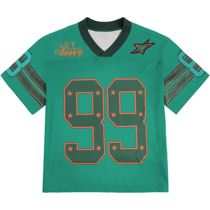 Camiseta de Fútbol de Malla con Estampado Personalizado, Cuello en V, Manga Corta, Roja, Verde y Dorada, Transpirable, Deportiva, para Hombres Adultos - Product Image 5
