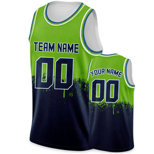 Custom Basketball Jersey Black Green Personalized Printed Team Name Number Hip Hop Sports Shirt Men Front Breathable - Product Image 4