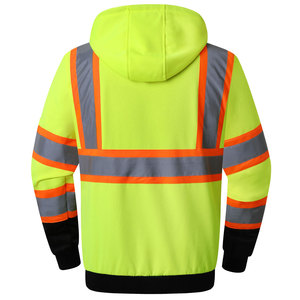 Sweat-shirt réfléchissant haute visibilité pour homme, veste de travail en polyester avec fermeture éclair et poches - Product Image 2