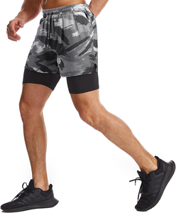 Pantalones Cortos Deportivos de Alta Calidad para Hombre, Cintura Alta, Elásticos, de Satén, Secado Rápido, Color Sólido - Product Image 1