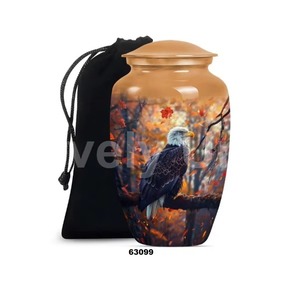 Urne funéraire artisanale Eternal Harmony, grande urne commémorative pour cendres humaines, finition élégante, sac en velours, fabrication OEM ODM. - Product Image 5