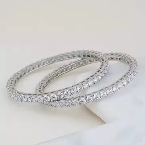 925 <b>Silver</b> Tennis Solitaire Moissanite 5MM for Certified 14K Gold Plated Charm <b>Bracelets</b> for Men's for Gifts Parties - Product Image 4