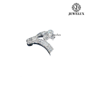 Jewelux Women's 925 Silver Cocktail <b>Ring</b> With Cut <b>Crystal</b> Flower Design Rhodium Plated Pave Setting Luxury Engagement - Product Image 1
