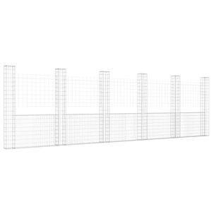 Panier gabion en forme de U avec 6 poteaux en fer 244,1''x7,9''x78,7'' Clôtures, treillis et portails - Product Image 2