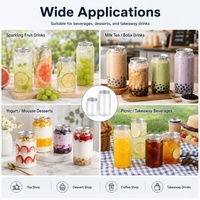Boîtes en plastique transparent PET avec logo personnalisé, 300ml/500ml/650ml, avec anneau de traction, pour boissons gazeuses, jus, eau, crème, emballage