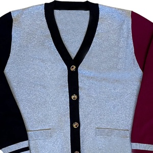 Suéter Cárdigan de Punto Personalizado, Corte Ajustado, Estilo Casual para Mujer, Logotipo Frontal, Universidad, Fraternidad, Patrón Sólido - Product Image 2
