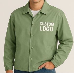 Vestes d'entraîneur pour hommes simples avec impression et broderie de logo personnalisés, légères, coupe-vent, respirantes pour l'hiver. - Product Image 1