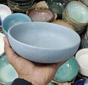 Cuencos de cerámica pulidos para fiestas, cuencos para servir de 7 pulgadas con acabado brillante y mate, 500 ml, cuenco esmaltado para bodas y restaurantes - Product Image 3