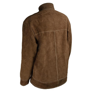 Premium Quality Unisex Heavy Duty Cowhide Split Leather Welding <b>Jacket</b> Flame-Resistant Reflective Safety Coat Heat Tolerant - Product Image 6