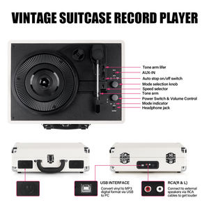 Tocadiscos Multifunción, Reproductor de Vinilo, CD, Casete, USB, con Altavoces, Diseño Retro, Tocadiscos de Vinilo - Product Image 2
