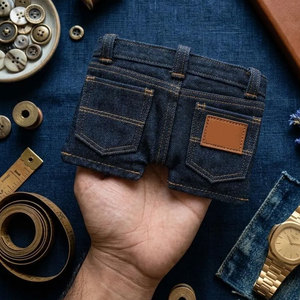 Mini billetera de mezclilla para hombre y mujer, monedero compacto, tarjetero, accesorio de bolsillo de pequeña capacidad - Product Image 6