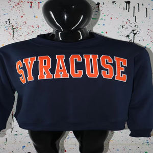 Sudadera con Capucha y Media Cremallera SYRACUSE BLUE, 100% Algodón, con Apliques Bordados en Naranja, Invierno, CLUSH SPORTS - Product Image 1