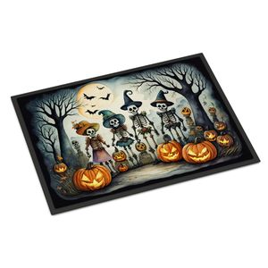 Felpudo de Calacas Skeletons Spooky Halloween antideslizante lavable de pila baja 24H X 36W para puerta Delantera de entrada interior y exterior - Product Image 1