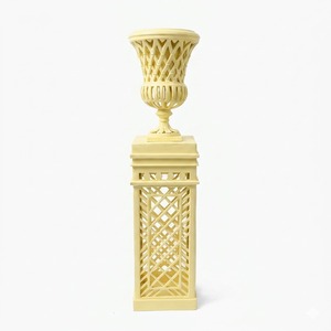 Support de jardinière en métal finition rose, écologique, design treillis, pour la maison et l'extérieur, style classique vintage, revêtement poudré - Product Image 3