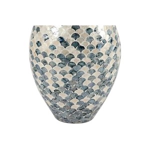 Handcrafted Shell Mosaic <b>Vase</b> Elegant Decorative Accent Piece - Product Image 4