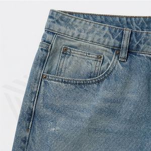 Pantalones Cortos de Mezclilla para Hombre, Estilo Vintage, Lavados, Holgados, de Alta Calidad, Personalizados, a la Moda - Product Image 5