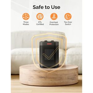 Calentador Eléctrico Cerámico PTC de 1000W para Espacios Interiores Pequeños, Calefacción Silenciosa con Protección Contra Sobrecalentamiento y Volteo - Product Image 3