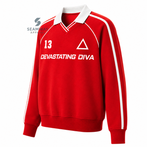Delta |   Sigma |   Sweat-shirt de rugby pour femmes Theta, col polo, manches longues, broderie, pull décontracté, style universitaire - Product Image 3