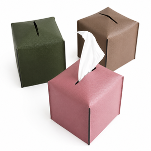 Boîte à mouchoirs en cuir de qualité supérieure, carrée, pour hôtel, maison, voiture, bureau, organisateur de bureau, prix le plus bas - Product Image 1