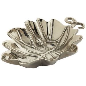 <b>Top</b> Trending Aluminum Metal <b>Silver</b> Plated Wavy Leaf Shape Decorative Serving Bowl for japanese Home Dining and Elegant Party - Product Image 1