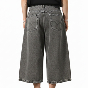Servicio OEM, Hecho a Medida, 100% Algodón, Tela Vaquera 2026, Sólida, Cortavientos, Transpirable, Ecológica, Pantalones Cortos Holgados para Hombre con Dobladillo sin Rematar - Product Image 2
