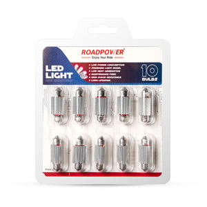 Roadpower (RP-ROOF10-G5) Lot de 10 lumières LED festoon de 36 mm pour l'intérieur et le toit de la voiture - Blanc froid 6000K, 15 g chacune - Product Image 5