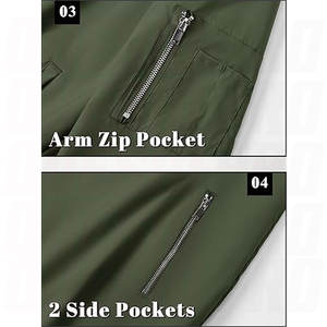 Blouson Bomber Hiver Homme Grande Taille Imperméable Coupe-Vent Mélange Polyester/Coton Saison Hiver Automne Veste Coupe-Vent Utilisation Complète OEM - Product Image 6