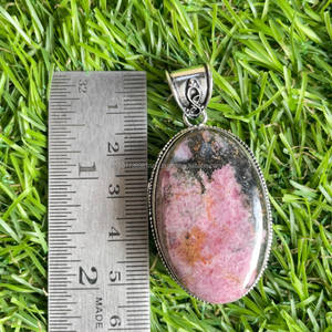 Colgante de Plata de Ley 925, colgante Vintage, hermosa joyería de rodonita, colgante de piedras preciosas, joyería hecha a mano, regalo de compromiso - Product Image 5