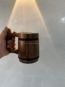 Vaso de Cerveza de Madera Maciza Natural con Acabado Pulido, OEM/ODM Disponible - Product Image 3