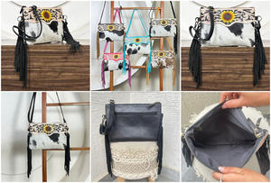 Nouveaux sacs à bandoulière en cuir véritable pour femmes, de marque, à la mode, avec franges, de haute qualité, de luxe, style bohème, sacs à bandoulière en cuir de vachette - Product Image 3