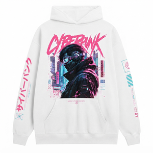 Sudadera con Capucha Roja para Hombre Estilo Cyberpunk, Corte Holgado, Estampado Frontal, Estilo Urbano, con Bolsillos, Tejido de Punto - Product Image 5
