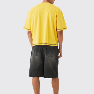 T-shirts Boxy Homme à Faible MOQ, Qualité Supérieure, Prix Compétitif, Coton Biologique Tricoté, Épaules Tombantes, Vente en Gros, Logo Personnalisé Imprimé - Product Image 4