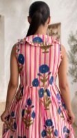 Nouveautés 2023 : Robe longue décontractée bohème pour femme, col en V, sans manches, motif floral, tie-dye, style gypsy chic, écologique, pour l'été