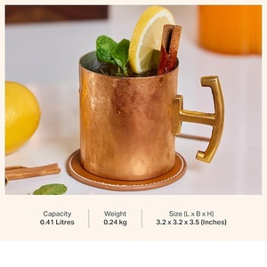 Artisan Copper Moscow Mule <b>Mugs</b> Created For Refreshing Cocktails Stylish Drinkware For Kitchen Bar And Dining Events - Product Image 5
