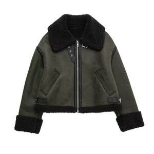 Manteau d'hiver une pièce respirant pour femme, style court, double face, en duvet de canard blanc, avec col en fourrure de renard véritable, collection 2026 - Product Image 1