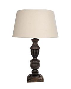 <b>Rustic</b> Carved PVC Cordless Table Lamp with Drum Shade French Style Bedside <b>Desk</b> Light for Tabletop Living Room Decor - Product Image 4