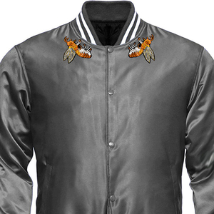 <b>Mens</b> Glossy Satin Bomber <b>Jacket</b> <b>Lightweight</b> Casual Streetwear Button Front Ribbed Cuff Soft Shine Fashion Outerwear - Product Image 5
