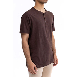 T-shirt personnalisé pour homme, service OEM, 100% coton, manches courtes, col à 3 boutons, respirant, vêtements décontractés, t-shirts élégants de haute qualité - Product Image 4
