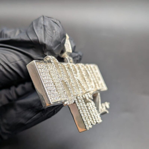 Colgante Personalizado Iced Out de Plata de Ley 925 con Diamantes de Moissanita, Estilo Hip Hop Bling, Colgante con Letra Personalizada para Hombres y Mujeres - Product Image 3